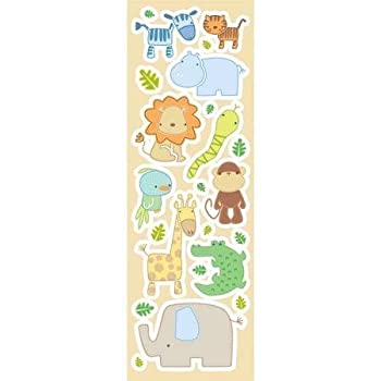 【中古】【輸入品 未使用】Sandylion Jungle Animals Foam Sticker カンマ 4 by 12-Inch 並行輸入品