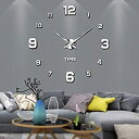 【中古】【輸入品 未使用】Vangold Modern Mute DIY Frameless Large Wall Clock 3d Mirror Sticker Metal Big Watches Home Office Decorations (Sliver-3) by Vangold