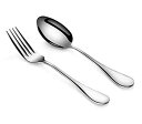 【中古】【輸入品 未使用】Artaste 56426 Rain 18/10 Stainless Steel Table Serving Spoons and Forks Set (Set of 6) カンマ Silver by Artaste