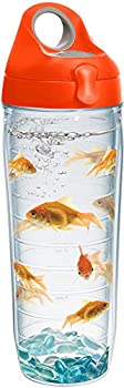 yÁzyAiEgpzTervis 1230785 Goldfish Wrap Water Bottle with Orange WB Lid%J}% 24 oz%J}% Clear by Tervis