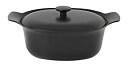 【中古】【輸入品・未使用】BergHOFF Ron Cast Iron Enamelled Oval Covered Casserole%カンマ% Black%...