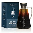 【中古】【輸入品・未使用】(1.5 Litre) - Airtight Cold Brew Iced Coffee Maker ( & Iced Tea Maker) with Spout - 1.5L1510ml Ovalware RJ3 Brewing Glass Carafe with R|詳細画像