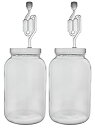 【中古】【輸入品・未使用】One Gallon Wide Mouth Jar with Lid and Twin Bubble Airlock-Set of 2...