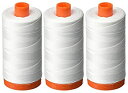 【中古】【輸入品・未使用】Aurifil 50WT ホワイト 無地 マココットン糸 各1422ヤード