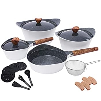 【中古】【輸入品・未使用】Cooklover Nonstick Cookware Sets Dishwasher Safe Die Casting Aluminum Induction pots and pans set with Cooking Utensil Pack- 19 Piece - 1