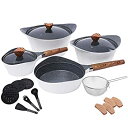 【中古】【輸入品 未使用】Cooklover Nonstick Cookware Sets Dishwasher Safe Die Casting Aluminum Induction pots and pans set with Cooking Utensil Pack- 19 Piece -