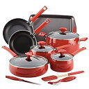 【中古】【輸入品・未使用】Rachael Ray Cityscapes ノンスティック調理器具 鍋とフライパンセット 14ピース チェリー