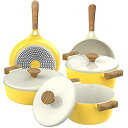 【中古】【輸入品 未使用】Vremi 8 Piece Ceramic Cookware Set セラミック調理器具セット - Induction Stovetop Compatible Dishwasher Safe Non Stick Pots and Frying P