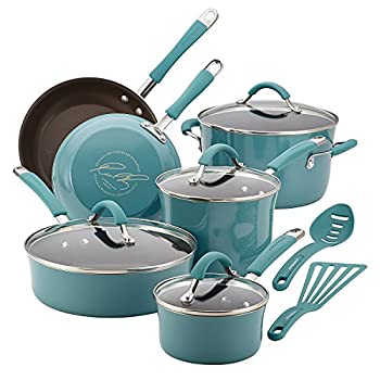 楽天ムジカ＆フェリーチェ楽天市場店【中古】【輸入品・未使用】Rachael Ray Cucina Hard Porcelain Enamel Nonstick Cookware Set エナメルノンストック調理器具セット％カンマ％ 12-Piece （並行輸入品）