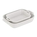 【中古】【輸入品・未使用】Staub セラミック製長方形ベーキング皿2点セット 2-pc ホワイト 40508-073