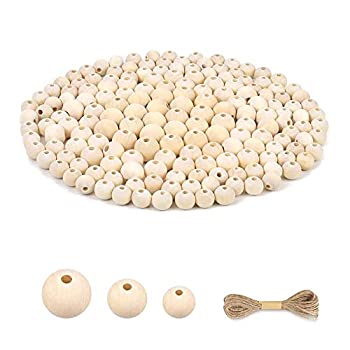 【中古】【輸入品・未使用】Hagao 天然木製ビーズ 丸いボール 木製ルーズビーズ 未仕上げ木製スペーサ..