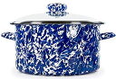 【中古】【輸入品・未使用】ゴールデンラビットエナメルウェア コバルトブルー渦巻き模様 6クォートストックポット(3)