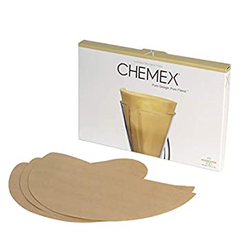 【中古】【輸入品・未使用】[ケメックス] CHEMEX 3カップ用 コーヒーメーカー フィルターペーパー ナチュラル （無漂白タイプ） ボンデッドタイプ 半円型タイプ 100枚入 [並