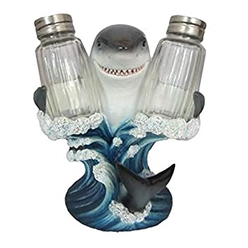 【中古】【輸入品・未使用】Great White Shark 塩コショウシェーカーホルダー 6インチ (シェイカー付属)