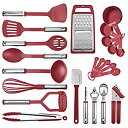 【中古】【輸入品・未使用】キッチン用具セット ナイロンとステンレススチールの台所用品セット ノンスティック 耐熱調理器具セット 最高のキッチンツール 便利な鍋と...