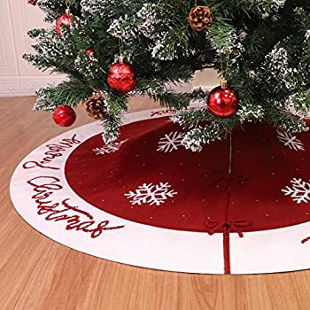 【中古】【輸入品・未使用】WBHome クリスマスツリースカート 48インチ 2層ケーブルニット 厚手 素朴なホリデーデコレーション クリスマス雪パターン