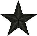 【中古】【輸入品・未使用】ブラック 星型 サイン バッジ 縫い付けてアイロン接着 刺繍アップリケパッチ (アイアンスター-ブラック)