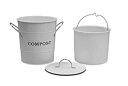 【中古】【輸入品・未使用】(White) - Exaco Trading Company CPBW01 2-In-1 Indoor Compost Bucket%カンマ% 3.8l%カンマ% White