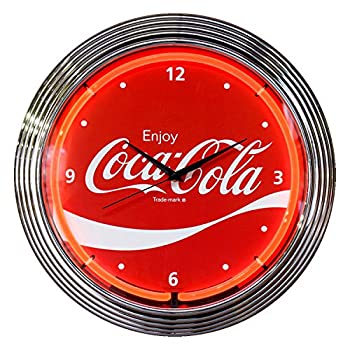 【中古】【輸入品・未使用】ネオンクロック Coca-Cola コカ・コーラ レッド 直径38×厚さ6cm [並行輸入品]