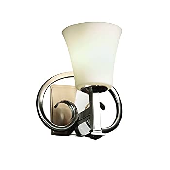 yÁzyAiEgpzJustice Design Group - Fusion Collection - Heritage Wall Sconce - Round Flared - Brushed Nickel Finish with Opal Glass [sAi]