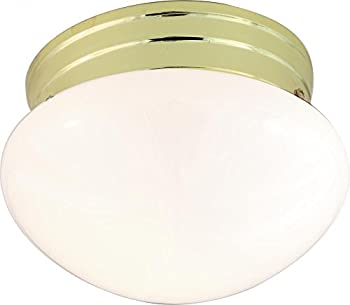 【中古】【輸入品 未使用】Nuvo SF77/059 Small Polished Brass Mushroom with White Glass 並行輸入品