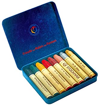 【未使用】【中古】シュトックマー みつろうスティッククレヨン 8色 缶入 アートカラー ST32122 【日本正規品】