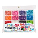 【中古】パーラービーズ カラフル16色セット 80-17596