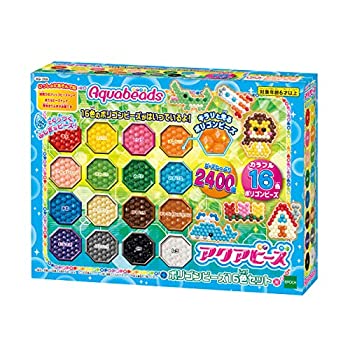 【未使用】【中古】アクアビーズ ポリゴンビーズ16色セット