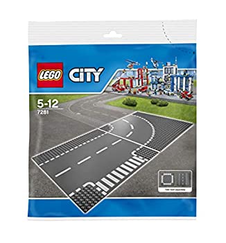 【未使用】【中古】レゴ (LEGO) シティ ロードプレート T字路+カーブ(2枚入り) 7281