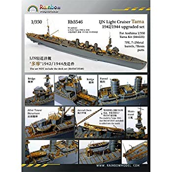 【中古】レインボー 1/350 Rb3546 日本海軍 軽巡洋艦 多摩 1942/1944当店取り扱いの中古品についてこちらの商品は中古品となっております。 付属品の有無については入荷の度異なり、商品タイトルに付属品についての記載がない場合もございますので、ご不明な場合はメッセージにてお問い合わせください。 買取時より付属していたものはお付けしておりますが、付属品や消耗品に保証はございません。中古品のため、使用に影響ない程度の使用感・経年劣化（傷、汚れなど）がある場合がございますのでご了承下さい。また、中古品の特性上ギフトには適しておりません。当店は専門店ではございませんので、製品に関する詳細や設定方法はメーカーへ直接お問い合わせいただきますようお願い致します。 画像はイメージ写真です。ビデオデッキ、各プレーヤーなど在庫品によってリモコンが付属してない場合がございます。限定版の付属品、ダウンロードコードなどの付属品は無しとお考え下さい。中古品の場合、基本的に説明書・外箱・ドライバーインストール用のCD-ROMはついておりませんので、ご了承の上お買求め下さい。当店での中古表記のトレーディングカードはプレイ用でございます。中古買取り品の為、細かなキズ・白欠け・多少の使用感がございますのでご了承下さいませ。ご返品について当店販売の中古品につきまして、初期不良に限り商品到着から7日間はご返品を受付けておりますので 到着後、なるべく早く動作確認や商品確認をお願い致します。1週間を超えてのご連絡のあったものは、ご返品不可となりますのでご了承下さい。中古品につきましては商品の特性上、お客様都合のご返品は原則としてお受けしておりません。ご注文からお届けまでご注文は24時間受け付けております。当店販売の中古品のお届けは国内倉庫からの発送の場合は3営業日〜10営業日前後とお考え下さい。 海外倉庫からの発送の場合は、一旦国内委託倉庫へ国際便にて配送の後にお客様へお送り致しますので、お届けまで3週間から1カ月ほどお時間を頂戴致します。※併売品の為、在庫切れの場合はご連絡させて頂きます。※離島、北海道、九州、沖縄は遅れる場合がございます。予めご了承下さい。※ご注文後、当店より確認のメールをする場合がございます。ご返信が無い場合キャンセルとなりますので予めご了承くださいませ。