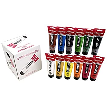 【未使用】【中古】ターレンス アクリル絵具 アムステルダムアクリリックカラー 12色ANセット AAC#12SETAN 120ml