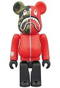 【未使用】【中古】1st CAMO SHARK BE@RBRICK 100% RED