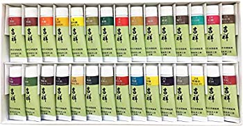 【未使用】【中古】吉祥 日本画用絵具 チューブ絵具 30色セットNo.1