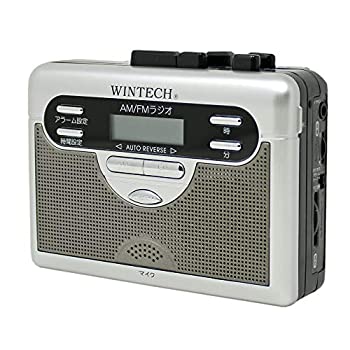 【未使用】WINTECH アラームクロック搭載 AM/FMラジオ付テープレコーダー シルバー (FMワイドバンドモデル) PCT-11R