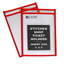 【中古】【輸入品・未使用】Shop Ticket Holders%カンマ% Red%カンマ% Stitched%カンマ% both sides clear%カンマ% 6 X 9%カンマ% 25/BX%カンマ% 43969(3)