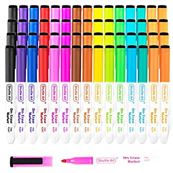 【中古】【輸入品・未使用】Shuttle Art ホワイトボードマーカー 消せるマーカーペン 60本セット 15色 磁気 マグネット付 イレーサー付 ホワイトボ...
