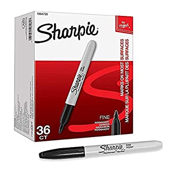 【中古】【輸入品・未使用】油性マーカー 細字 ブラック Sharpie油性マーカー付き 速乾/防水 36本入り (1パック)