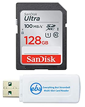 【中古】【輸入品・未使用】Canon EOS Rebel T5 Memory Card SanDisk 128GB SD Ultra SDXC Memory Card 80mb/s with Everything But Stromboli Memory Card Reader SDSDUNC-