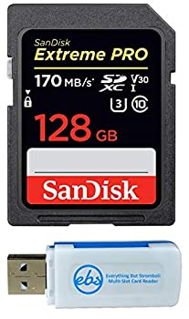 【中古】【輸入品 未使用】SanDisk 128GB SDXC SD Extreme Pro Memory Card Works with Canon EOS R カンマ RP カンマ M カンマ M10 Mirrorless Camera Class 10 UHS-I (SDSDXXY-