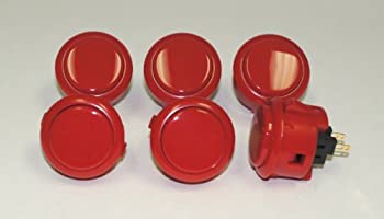 【中古】【輸入品・未使用】三和6ピースOBSF-30赤OEMアーケードプッシュボタン(マッドキャッツSF4トーナメントジョイスティック互換)三和OBSF-30アーケードジョイスティッ