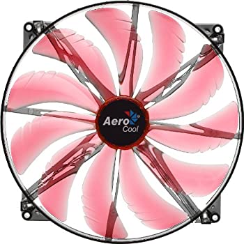 【中古】【輸入品・未使用】AeroCool エアロクール PCケースファン Silent Master 20cm 赤色LED搭載 レッド EN55659