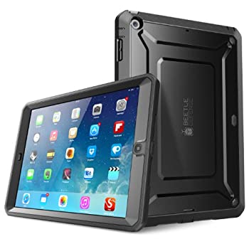 【中古】【輸入品・未使用】SupCase Beetle Defense iPad Air TPU 2層 ハードケース ブラック×ブラック