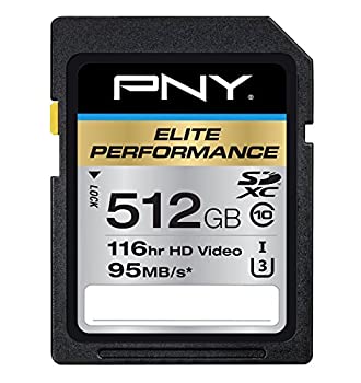 šۡ͢ʡ̤ѡPNY Elite Performance 512GB SDXC Class 10 UHS-I%% U3 Up to 95MB/sec (P-SDX512U3H-GE) [¹͢]