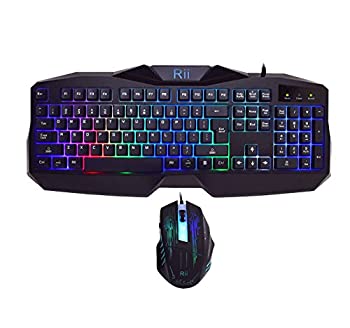 【中古】【輸入品・未使用】Rii Rii RM400 LED Gaming Keyboard & Mouse Combo Bundle (7 Color Backlit) (rm400) [並行輸入品] 1