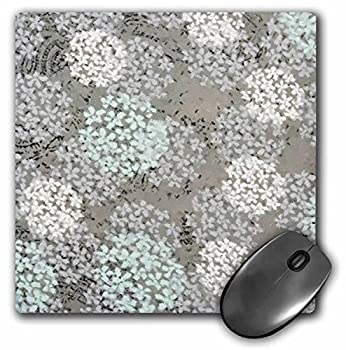 3dRose LLC 8 x 8 x 0.25 Inches Digitally Painted Oriental Silver and Aqua Floral Mouse Pad (mp_61800_1) 