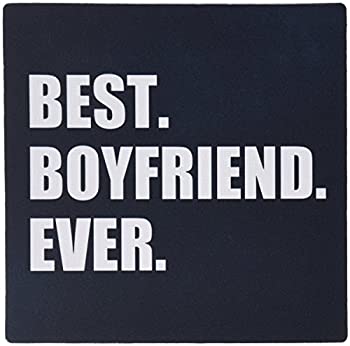 【中古】【輸入品・未使用】3dRose Best Boyfriend Ever White Text on Black Anniversary Valentines Day Mouse Pad (mp_179708_1) [並行輸入品]