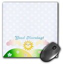 【中古】【輸入品 未使用】3dRose 8 X 8 X 0.25 Good Morning Sunshine Cute Kawaii Happy Sun Rising Over Hills Baby Blue Polka Dots Sunny Summer Mouse Pad (mp_11306