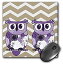 šۡ͢ʡ̤ѡ3dRose LLC 8 x 8 x 0.25 Inches Mouse Pad%% Two Purple Owls with Beige and White Chevron (mp_162266_1) [¹͢]