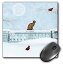 šۡ͢ʡ̤ѡ3dRose LLC 8 x 8 x 0.25 Inches Mouse Pad%% Cat and Cardinals in Winter Snow (mp_18582_1) [¹͢]