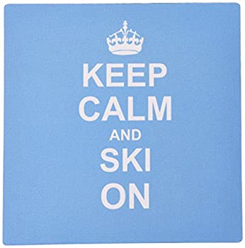 【中古】【輸入品・未使用】3dRose LLC 8 x 8 x 0.25 Inches Mouse Pad%カンマ% Keep Calm and Ski on Blue Carry On Skiing Hobby Or Professional Skiier Gifts Fun Funny Hu